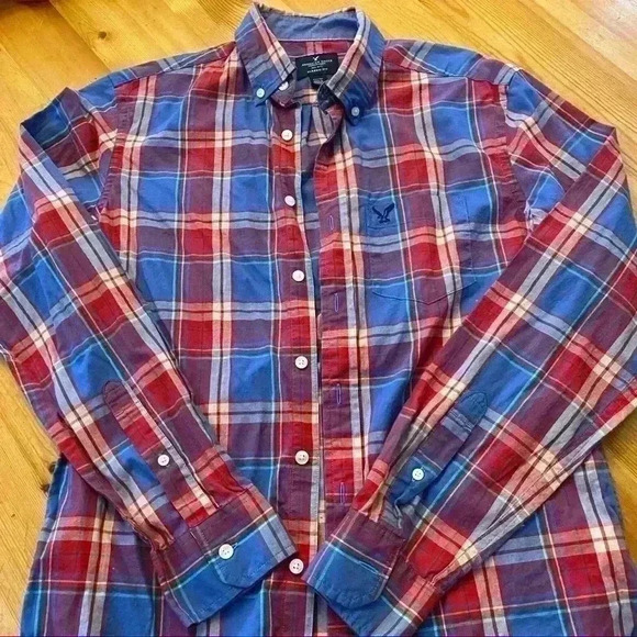 American Eagle Plaid button down classes fit men XS - Picture 1 of 5